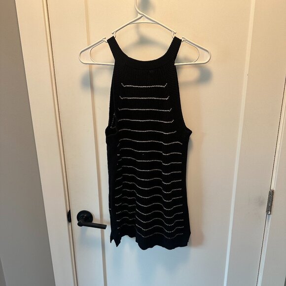 Relaxed Sweater Tank for Women Black and White Size medium - Picture 2 of 4